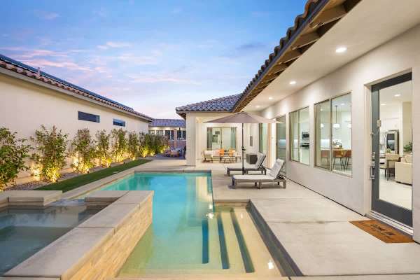 Your private oasis ready for a nighttime swim.