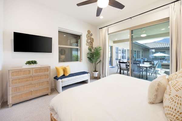 Casita suite with TV and patio access gives guests extra privacy.