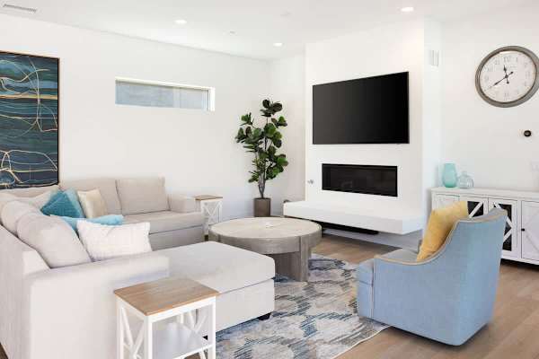 Movie nights made magical in this cozy living room