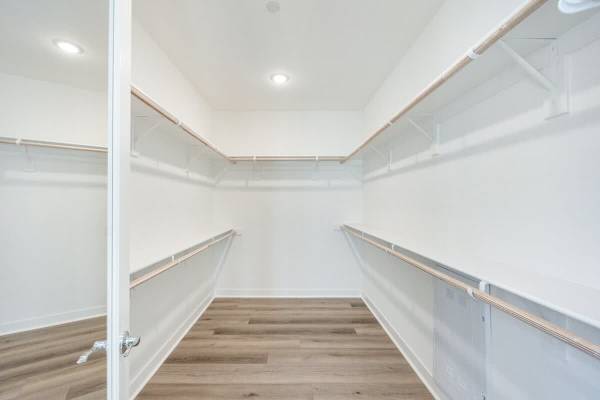 Space to place your belongings in the expansive walk-in closet.