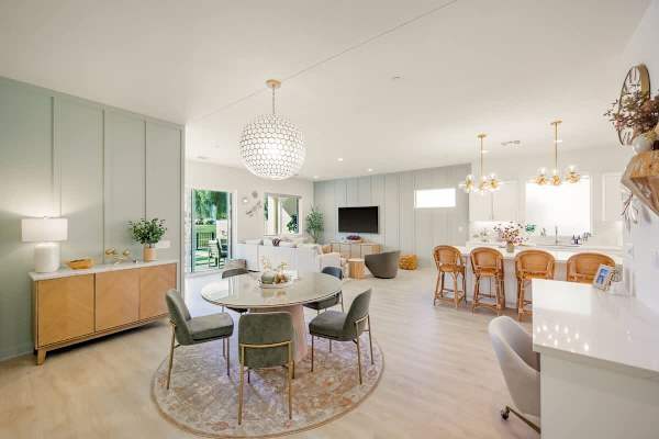 Spacious dining area perfect for family meals or group gatherings.
