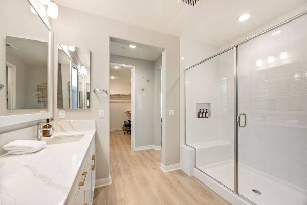 Spacious bathroom with an open layout for easy and comfortable movement.