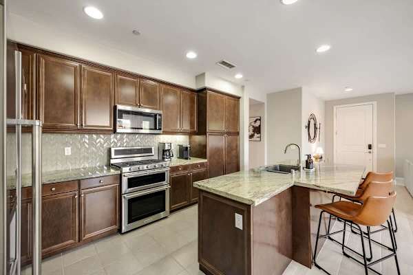 Prepare home-cooked meals in a fully stocked, stylish kitchen.