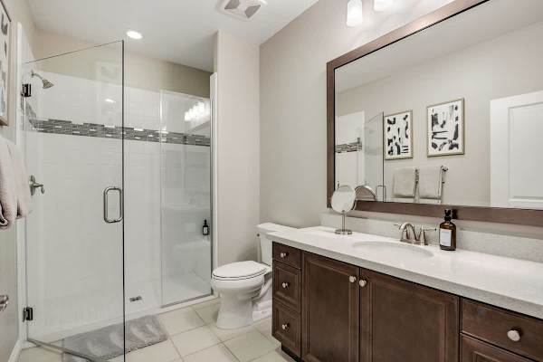 Convenient hallway bathroom, easily accessible from the main living areas.