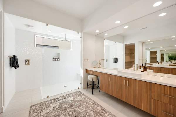Double sinks and loads of counter space make mornings so much easier for everyone.