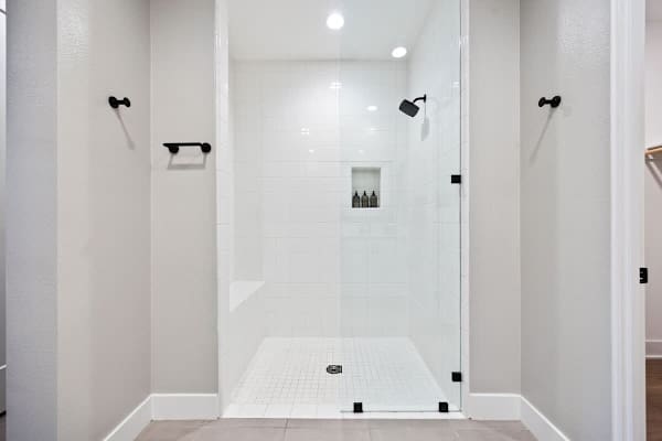 Master bathroom with an ample walk-in shower.