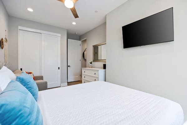 Spacious Bedroom 2: Ideal with Double Bed, Convenient Sofa Bed and a TV.