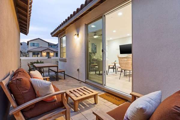 Patio featuring comfortable seating for al fresco meals.