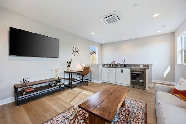 Bright and open loft space upstairs, ideal for downtime.