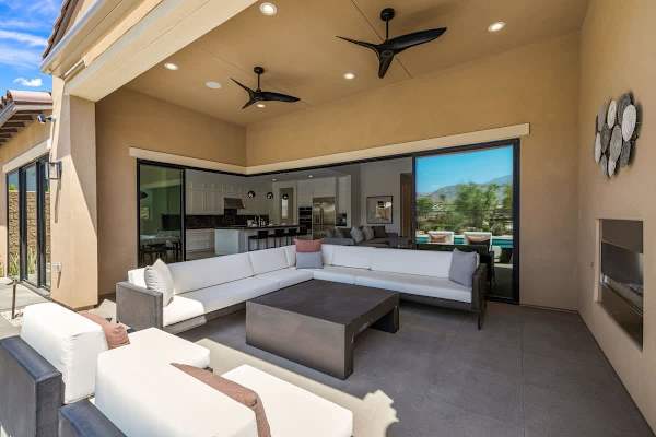 Relax or entertain in the covered backyard area anytime.