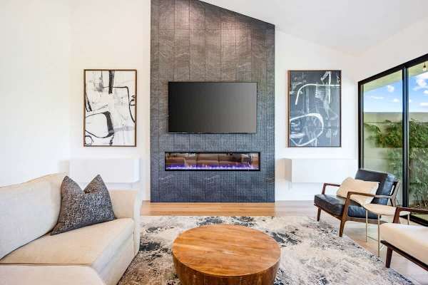 Spark conversation from this spacious living room.
