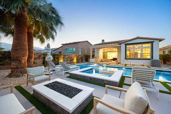 During chilly nights, enjoy the warmth from the natural gas fire pit.