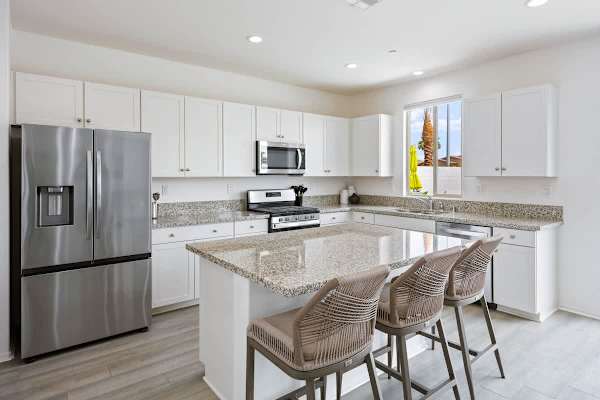 The home features a fully stocked kitchen with everything you need.