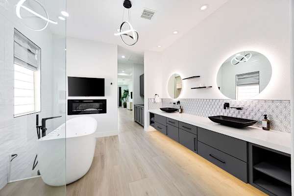 Gourmet kitchen with premium appliances and elegant marble countertops.