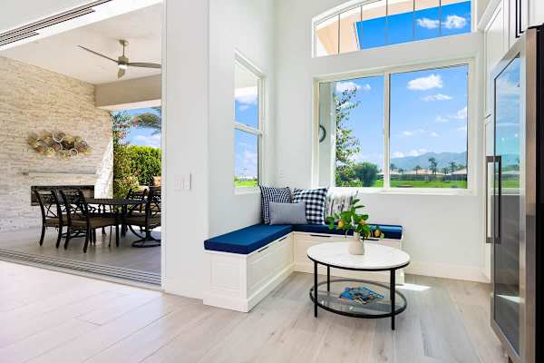 Read a magazine and savor a freshly brewed cup of coffee in the morning from this breakfast nook!