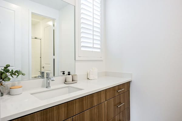 Bath with everything your crew needs to feel at home.