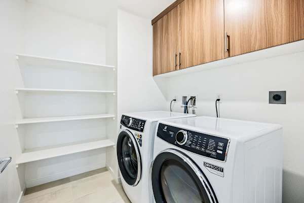 Full laundry room so you can pack light and wash as you go.