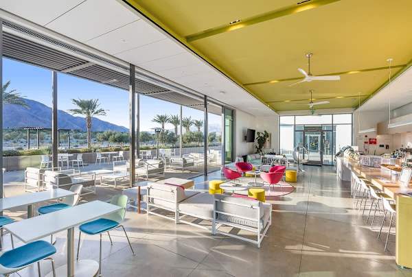 The Hub is your community hangout spot with seating, library space, and fresh coffee.