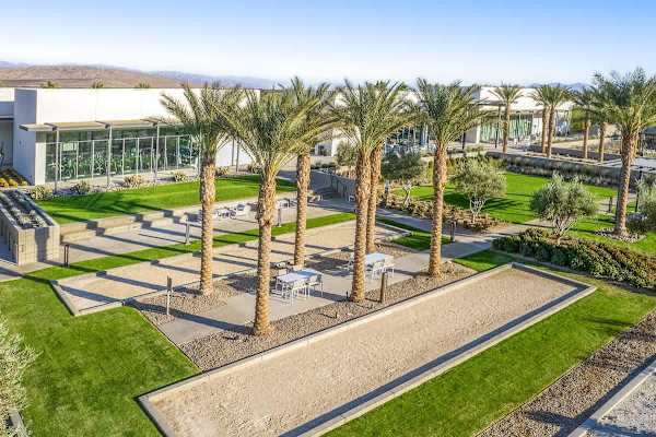 Two bocce ball courts ready for some friendly competition with neighbors or guests.