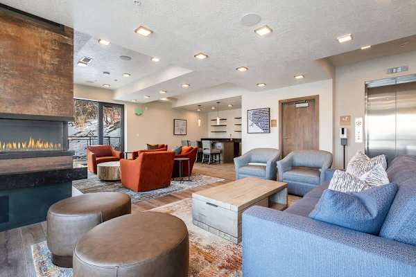 King’s Crown Tower – Community Amenities & Ski Access Building, directly across the street from the property.