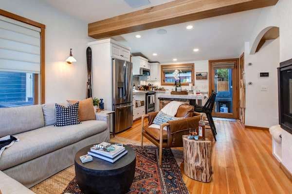 Open concept kitchen and living room.