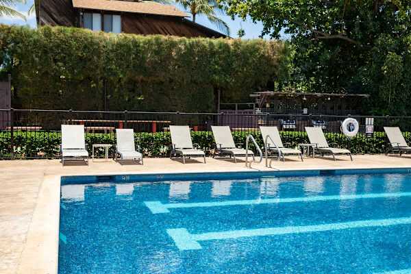 Heated outdoor pool and sun deck