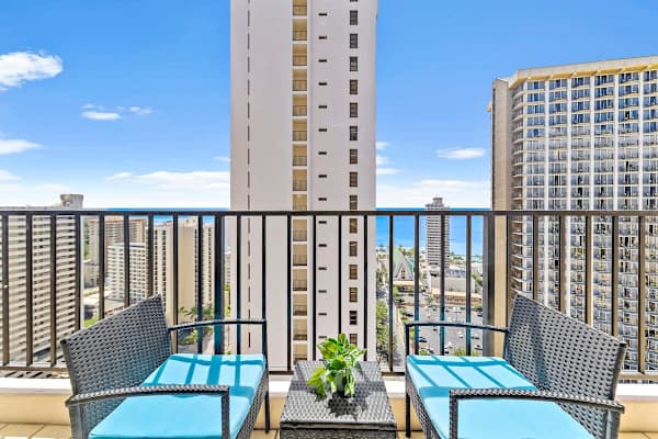Enjoy your morning coffee while looking at the great view of the ocean from your private balcony
