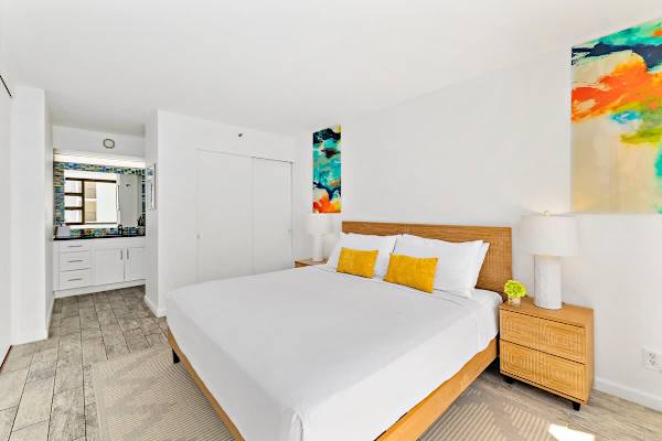 The bedroom has a king-size bed perfect for relaxation!