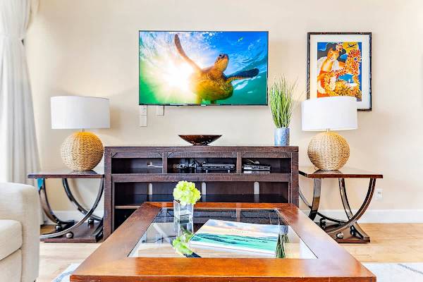 Flat-screen TV with cable