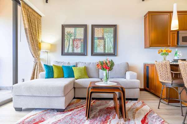 Living room with comfortable couch