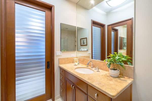 Well-lit bathroom