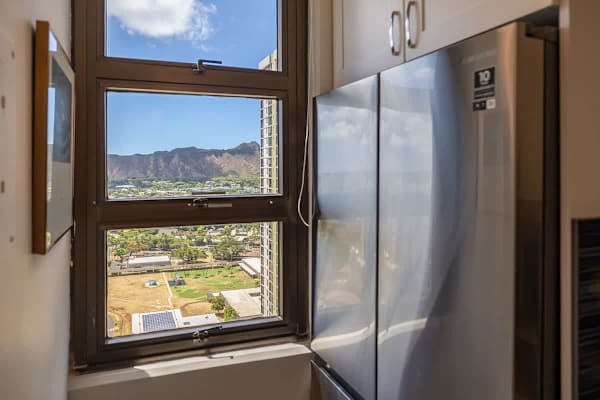 Diamond Head views from the kitchen