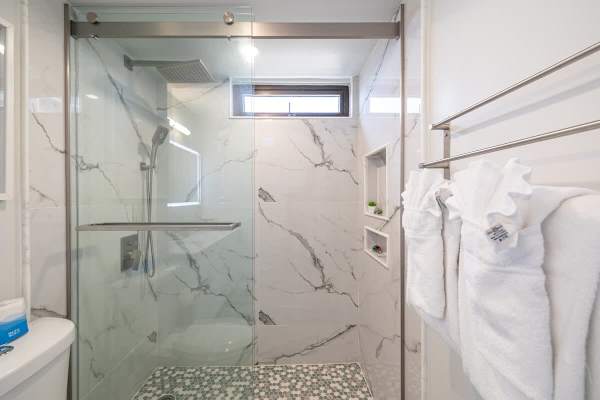 Full bathroom with walk-in shower