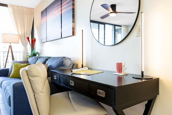 Dedicated workspace in the living room