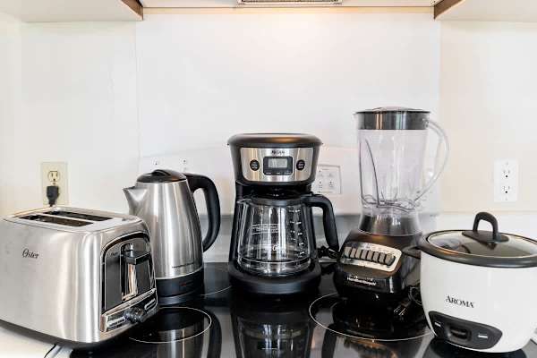 Appliances provided are available in the kitchen.