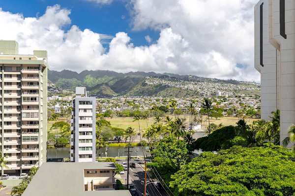 View of the Diamond head mountain from your balcony