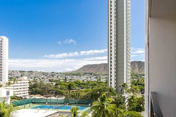 View of the Diamond head mountain from your balcony