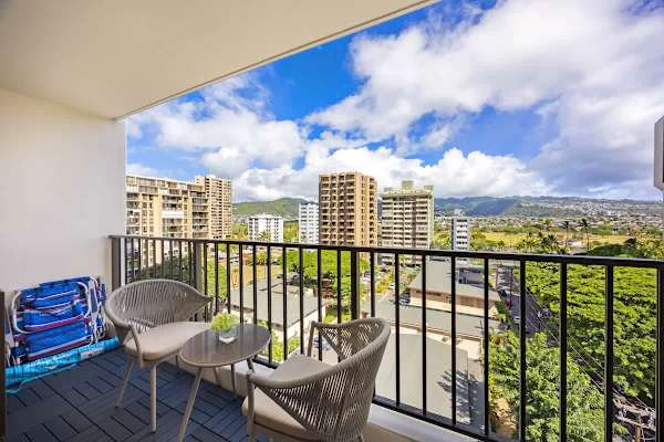 Relax in your balcony with mountain and city views