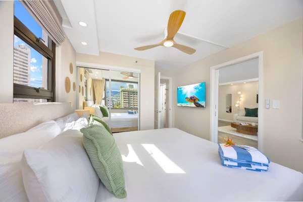 Enjoy watching your favorite movies from your bedroom