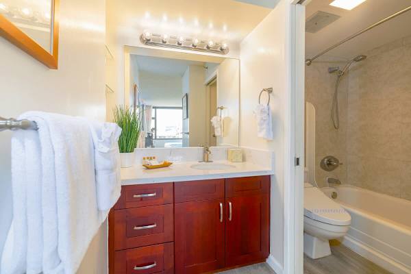 Bathroom with bathtub/shower combination