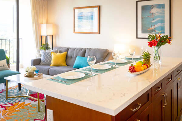 Dining area seats four