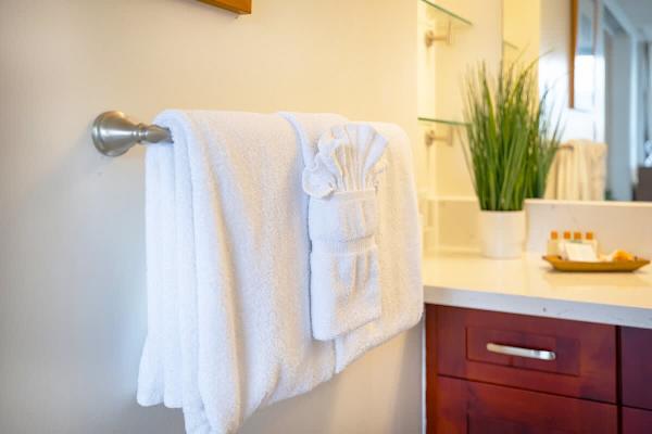 Bath towels are provided