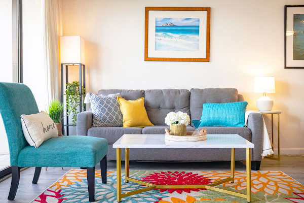 Living room with pull-out sleeper sofa