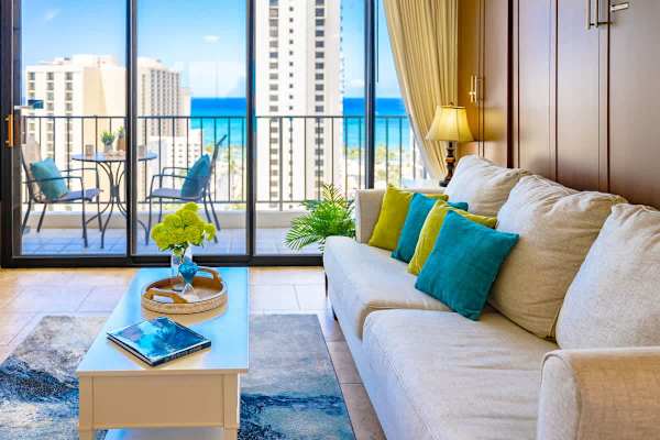 Living room with Ocean views