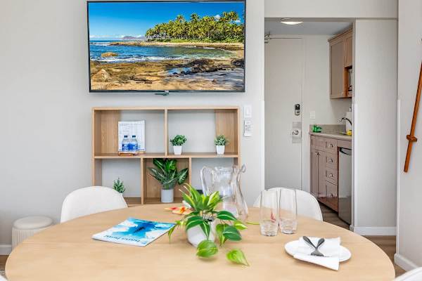 This unit has a 55" Smart TV for your entertainment.