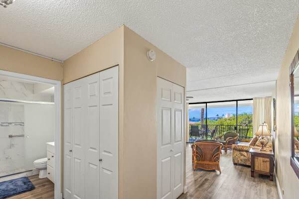 Bathroom and washer and dryer (behind the white door)