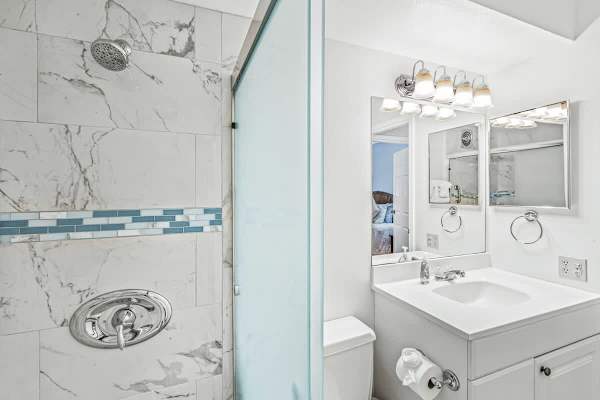 Beautiful bathroom with walk-in shower