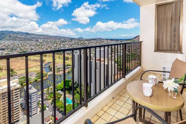 Balcony with beautiful mountain views