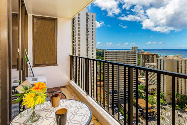 Balcony with beautiful ocean view