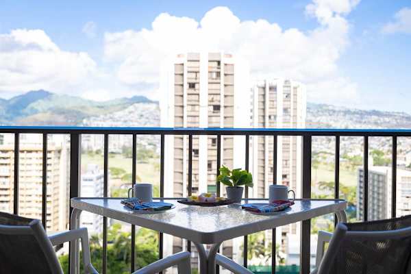 Balcony with mountain view